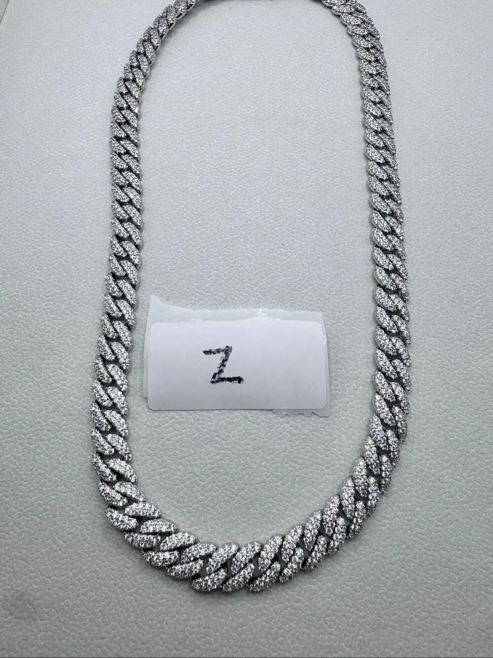 Jaxxon CZ Iced Out Stainless Steel Cuban Link Chain Necklace Silver Size 19in